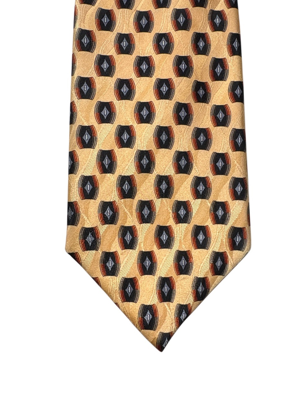 Gold & Black Silk Tie - JZ Richard’s Classic Stain Resistant Geometric Design
